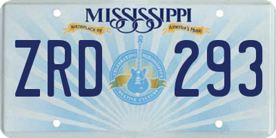 MS license plate ZRD293