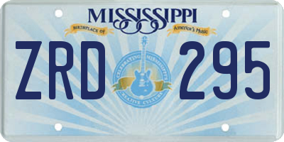 MS license plate ZRD295