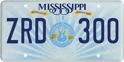 MS license plate ZRD300