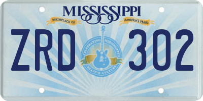 MS license plate ZRD302