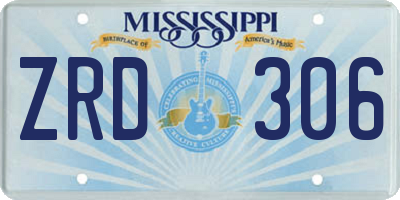 MS license plate ZRD306