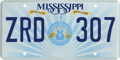 MS license plate ZRD307