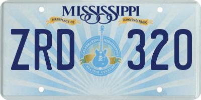 MS license plate ZRD320
