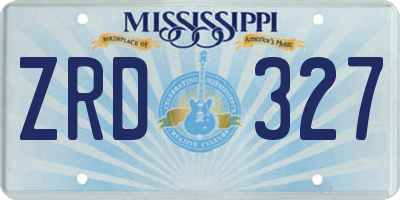 MS license plate ZRD327