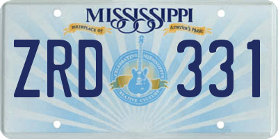 MS license plate ZRD331