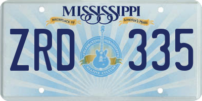 MS license plate ZRD335