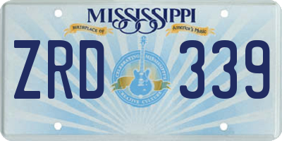 MS license plate ZRD339