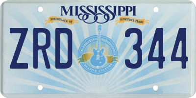 MS license plate ZRD344