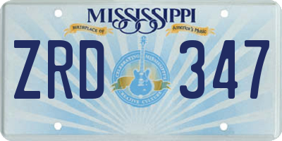 MS license plate ZRD347