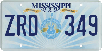 MS license plate ZRD349
