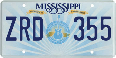 MS license plate ZRD355