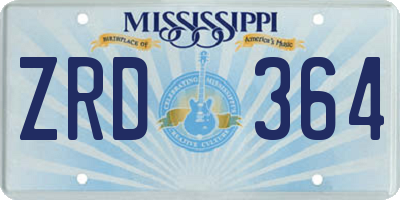 MS license plate ZRD364