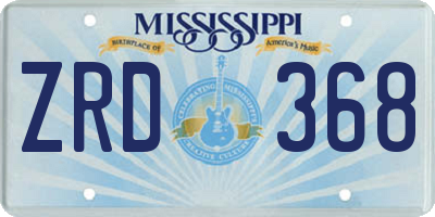 MS license plate ZRD368
