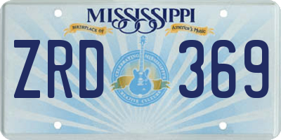 MS license plate ZRD369