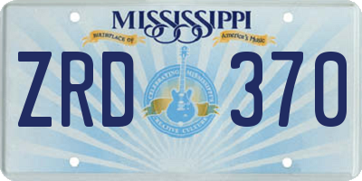 MS license plate ZRD370