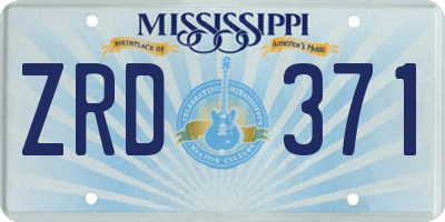 MS license plate ZRD371