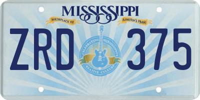 MS license plate ZRD375