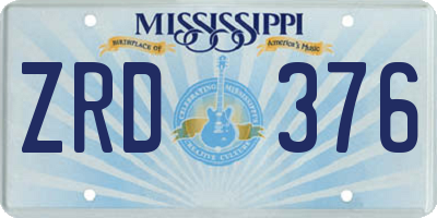 MS license plate ZRD376