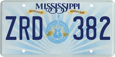 MS license plate ZRD382