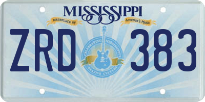 MS license plate ZRD383