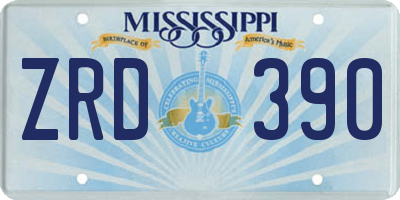 MS license plate ZRD390