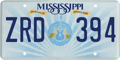 MS license plate ZRD394