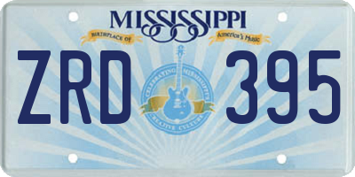 MS license plate ZRD395
