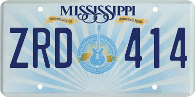 MS license plate ZRD414