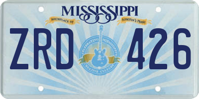 MS license plate ZRD426