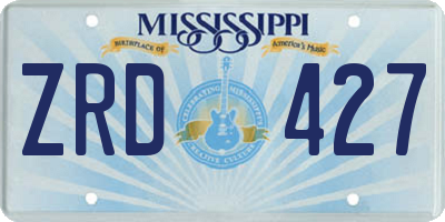MS license plate ZRD427