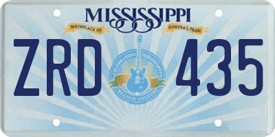MS license plate ZRD435