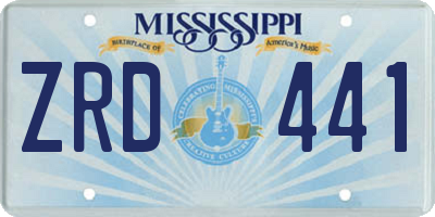MS license plate ZRD441