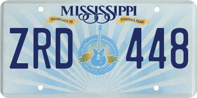 MS license plate ZRD448