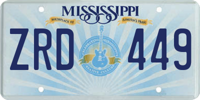 MS license plate ZRD449