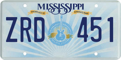 MS license plate ZRD451