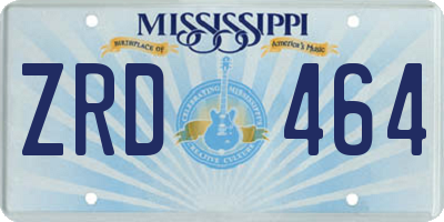 MS license plate ZRD464