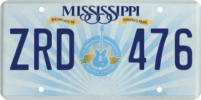 MS license plate ZRD476