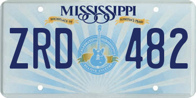 MS license plate ZRD482
