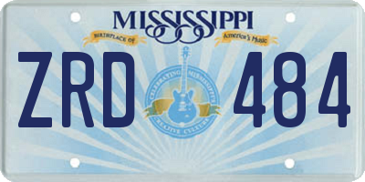 MS license plate ZRD484