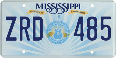 MS license plate ZRD485