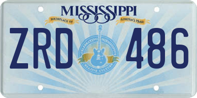 MS license plate ZRD486