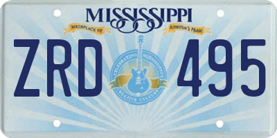 MS license plate ZRD495