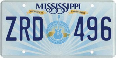 MS license plate ZRD496