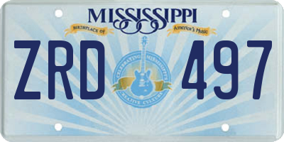 MS license plate ZRD497