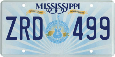 MS license plate ZRD499