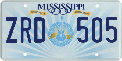 MS license plate ZRD505