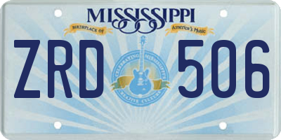 MS license plate ZRD506