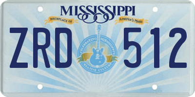 MS license plate ZRD512
