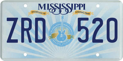 MS license plate ZRD520