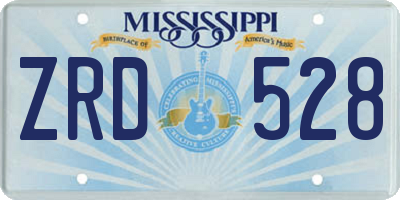 MS license plate ZRD528